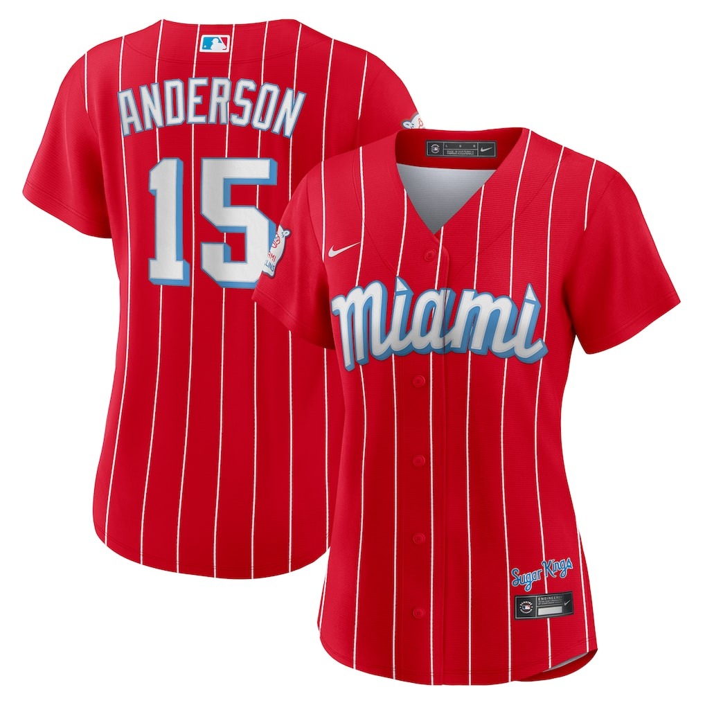 Brian Anderson Miami Marlins Nike Women's 2021 City Connect Replica Player Jersey - Red-1