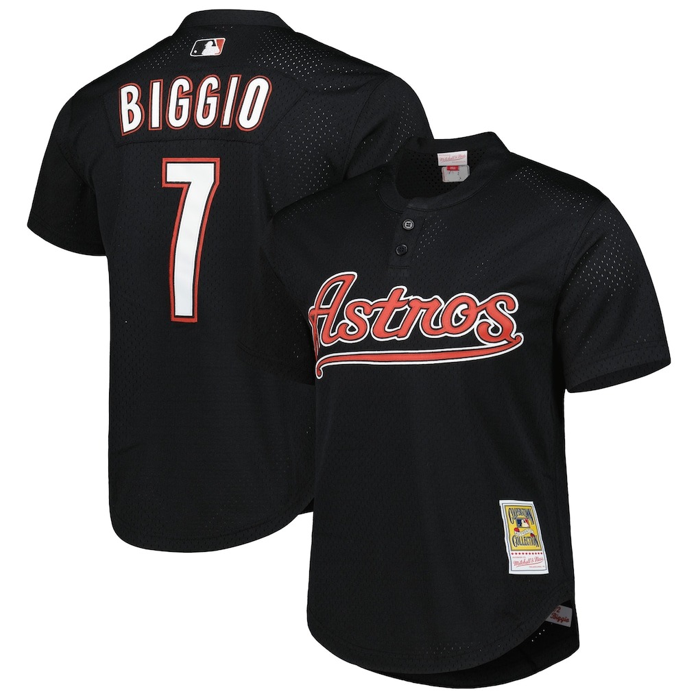 Craig Biggio Houston Astros Mitchell & Ness Cooperstown Collection Mesh Batting Practice Jersey - Black-1 Craig Biggio Houston Astros Mitchell & Ness Cooperstown Collection Mesh Batting Practice Jersey - Black-1
