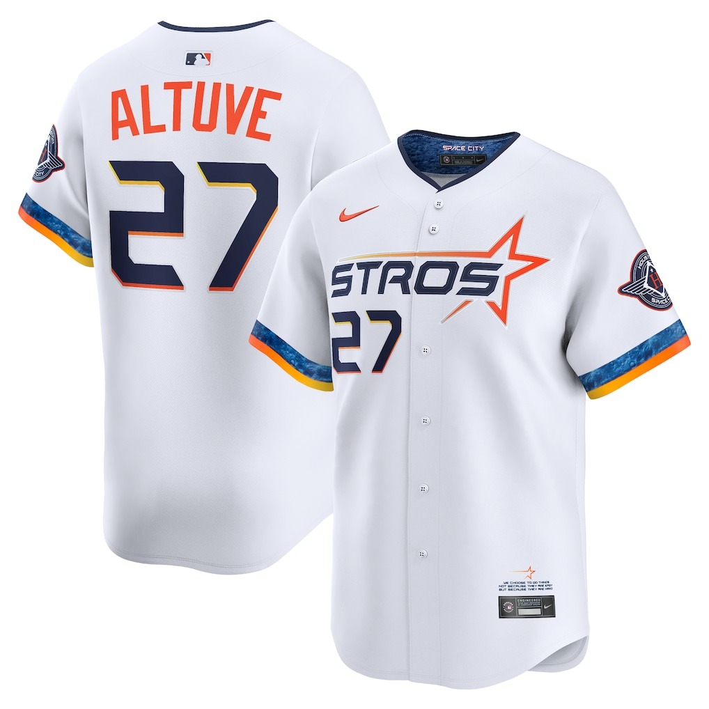 Jose Altuve Houston Astros Nike 2025 City Connect Limited Player Jersey - White-1 Jose Altuve Houston Astros Nike 2025 City Connect Limited Player Jersey - White-1