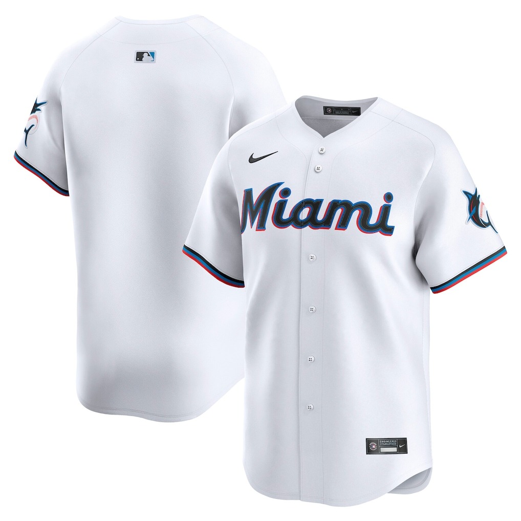Miami Marlins Nike Home Limited Jersey - White-1