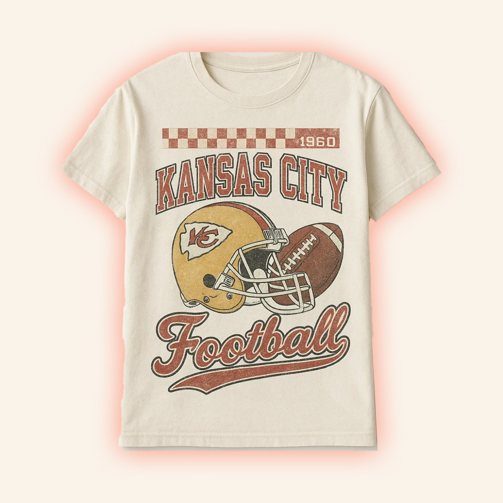 1960 Kansas City Football Shirt Chiefs Merch Gifts For Football Fan-1 1960 Kansas City Football Shirt Chiefs Merch Gifts For Football Fan-1