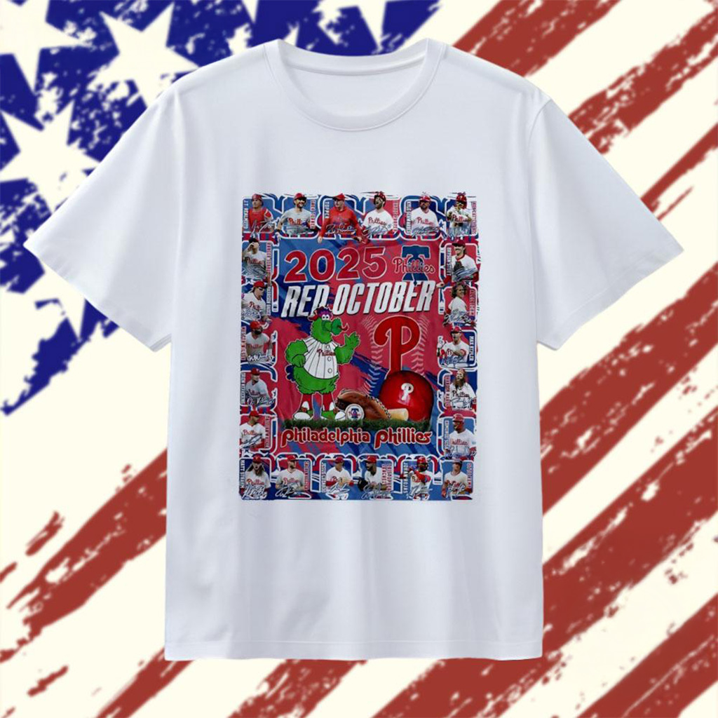 2025 Phillies Red October T-Shirt Philadelphia Phillies Merch Best Gift For Brother-1