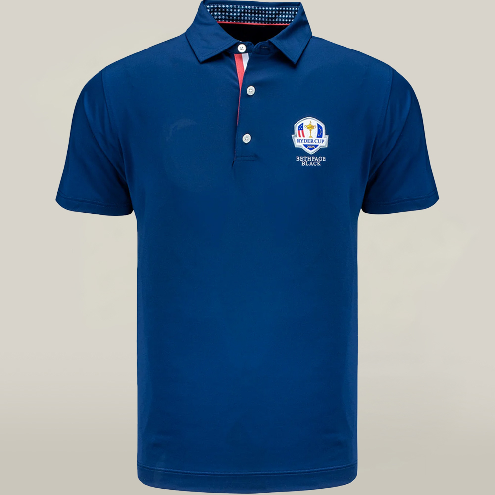 2025 Ryder Cup Golf Merch Polo Shirt Bethpage Black With Stars Wonderful Ryder Cup Merchandise-1