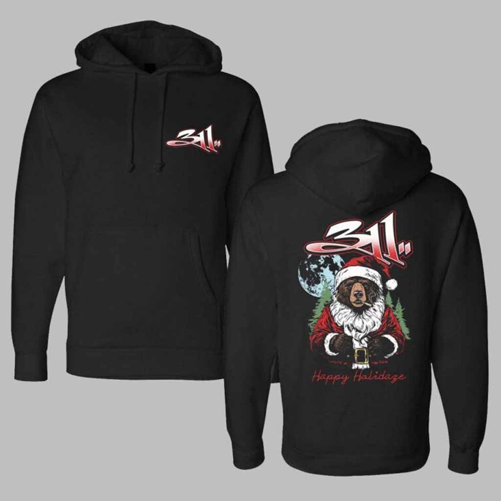 311 Bear Santa Happy Holidaze Hoodie Christmas Gifts For Dad-1 311 Bear Santa Happy Holidaze Hoodie Christmas Gifts For Dad-1