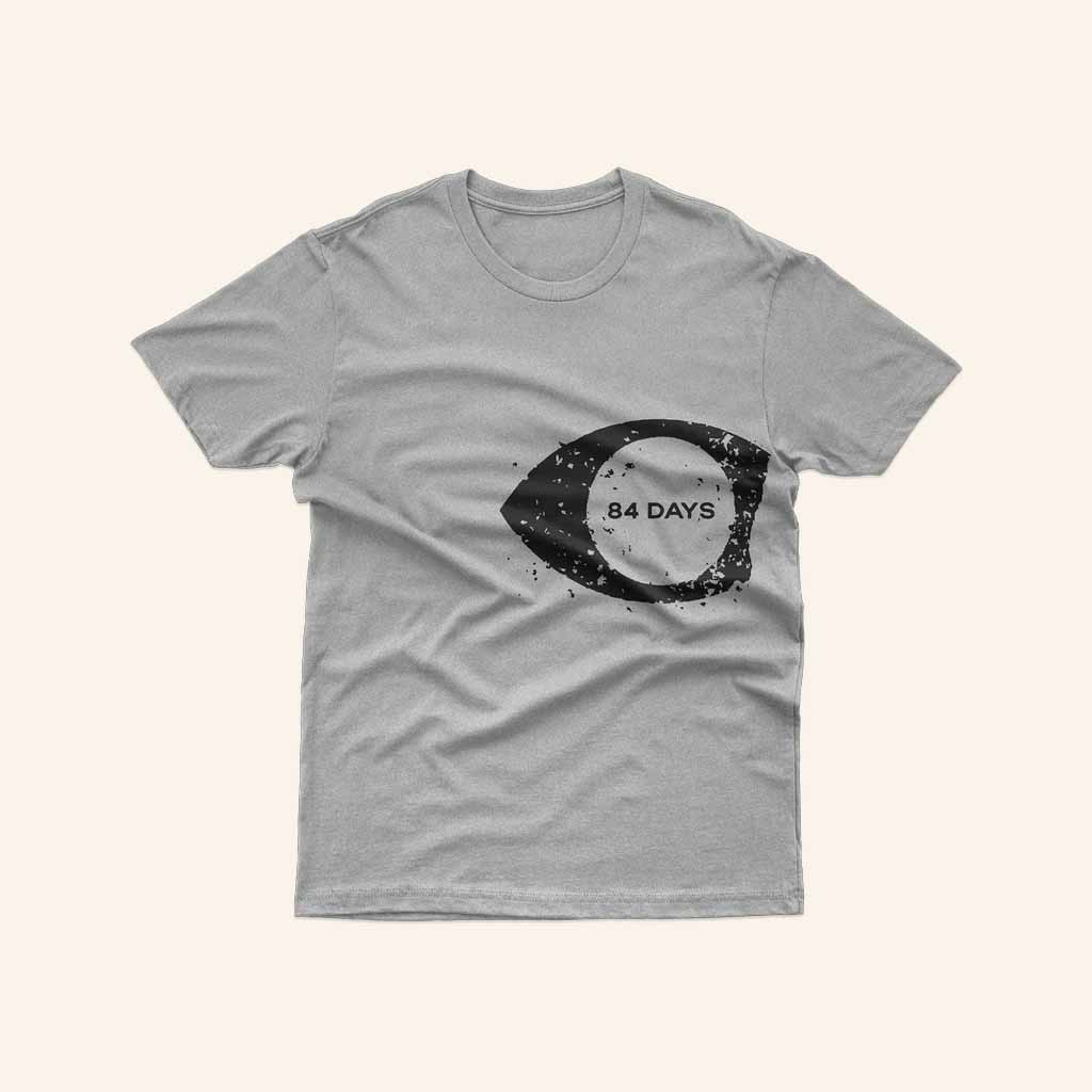 84 Days Merch Eyeball Logo Athletic Grey T-Shirt Birthday Gift For Husband-1