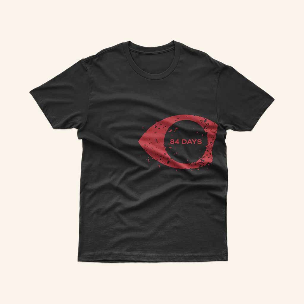 84 Days Merch Eyeball Logo Black T-Shirt Birthday Gift For Dad-1