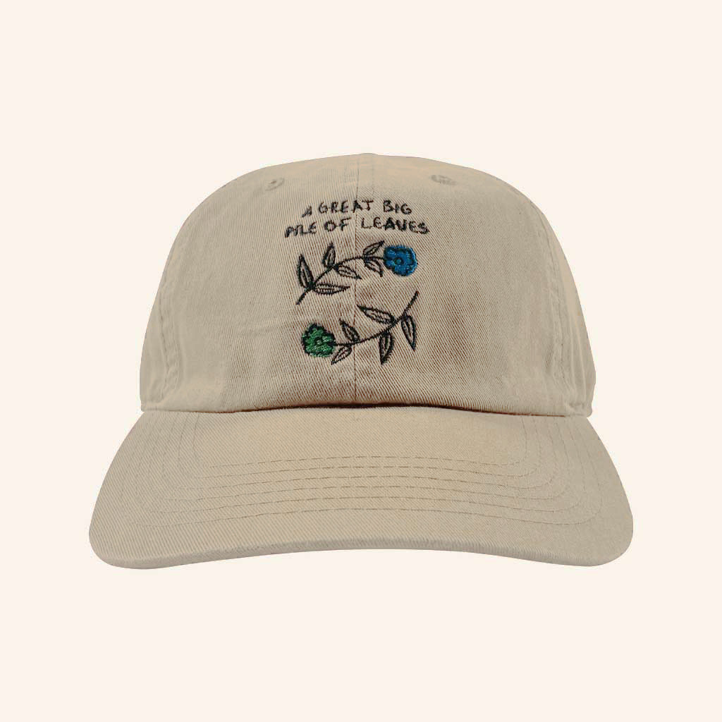 A Great Big Pile of Leaves Merch Blue And Green Flower Brown Embroidered Hat Gifts For Her-1 A Great Big Pile of Leaves Merch Blue And Green Flower Brown Embroidered Hat Gifts For Her-1