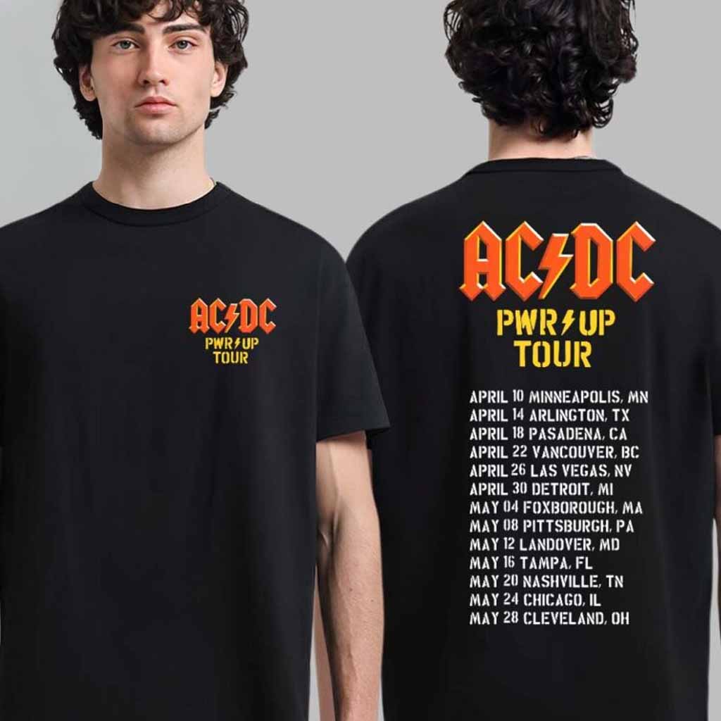 ACDC 2025 Power Up North American Tour Schedule Date List T-Shirt ACDC Merch Presents For Music Lovers-1