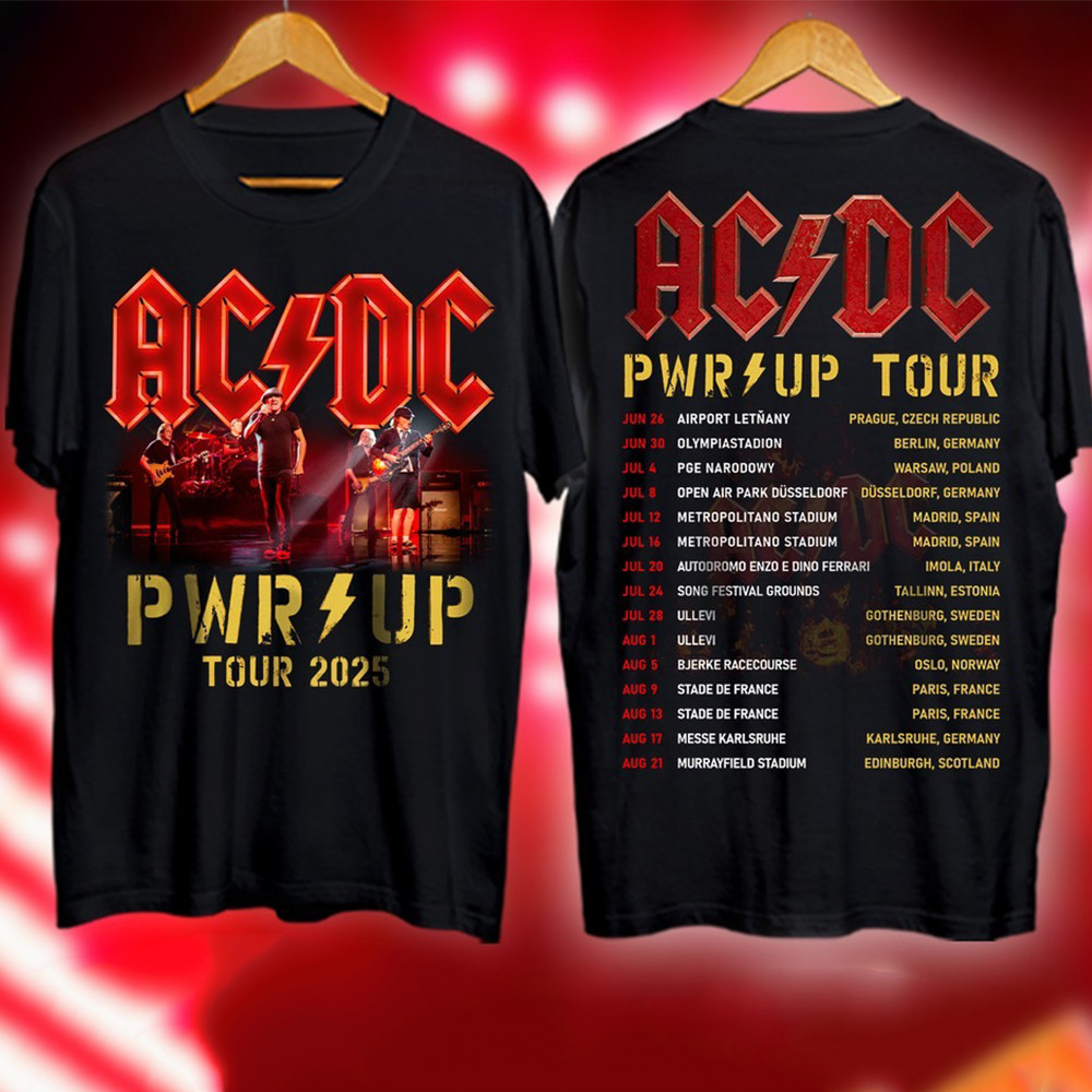 AC'DC Pwr Up Europe Tour Tour 2025 T-Shirt AC'DC Power Up Europe Tour Merch Best Fan Gifts-1