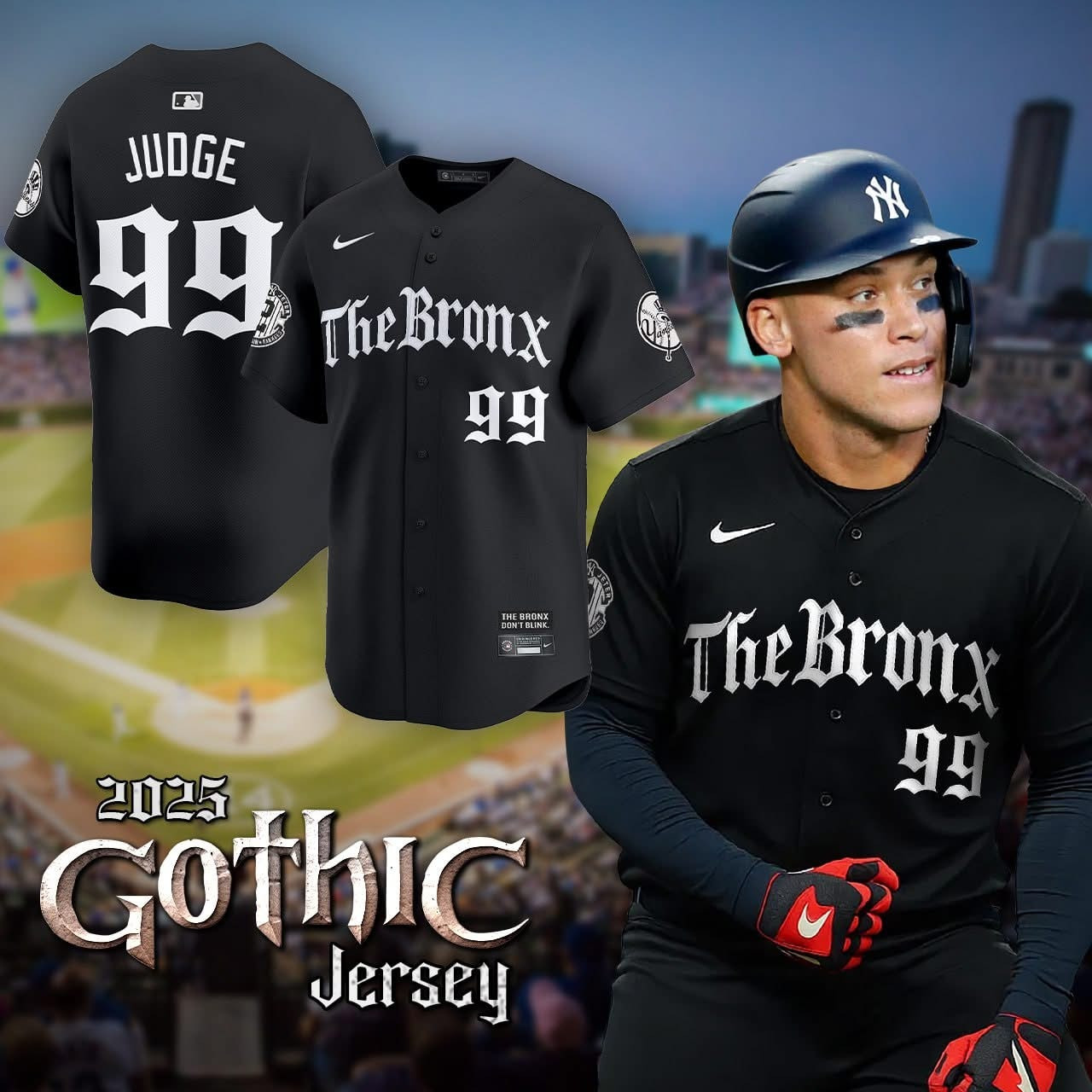 Aaron Judge NY New York Yankees The Bronx Gothic Jersey 2025 MLB Merch Baseball Fan Gifts-1 Aaron Judge NY New York Yankees The Bronx Gothic Jersey 2025 MLB Merch Baseball Fan Gifts-1