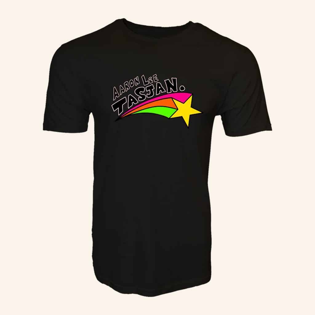 Aaron Lee Tasjan Merch Rainbow Star Black T-Shirt Cool Gifts For Friends-1