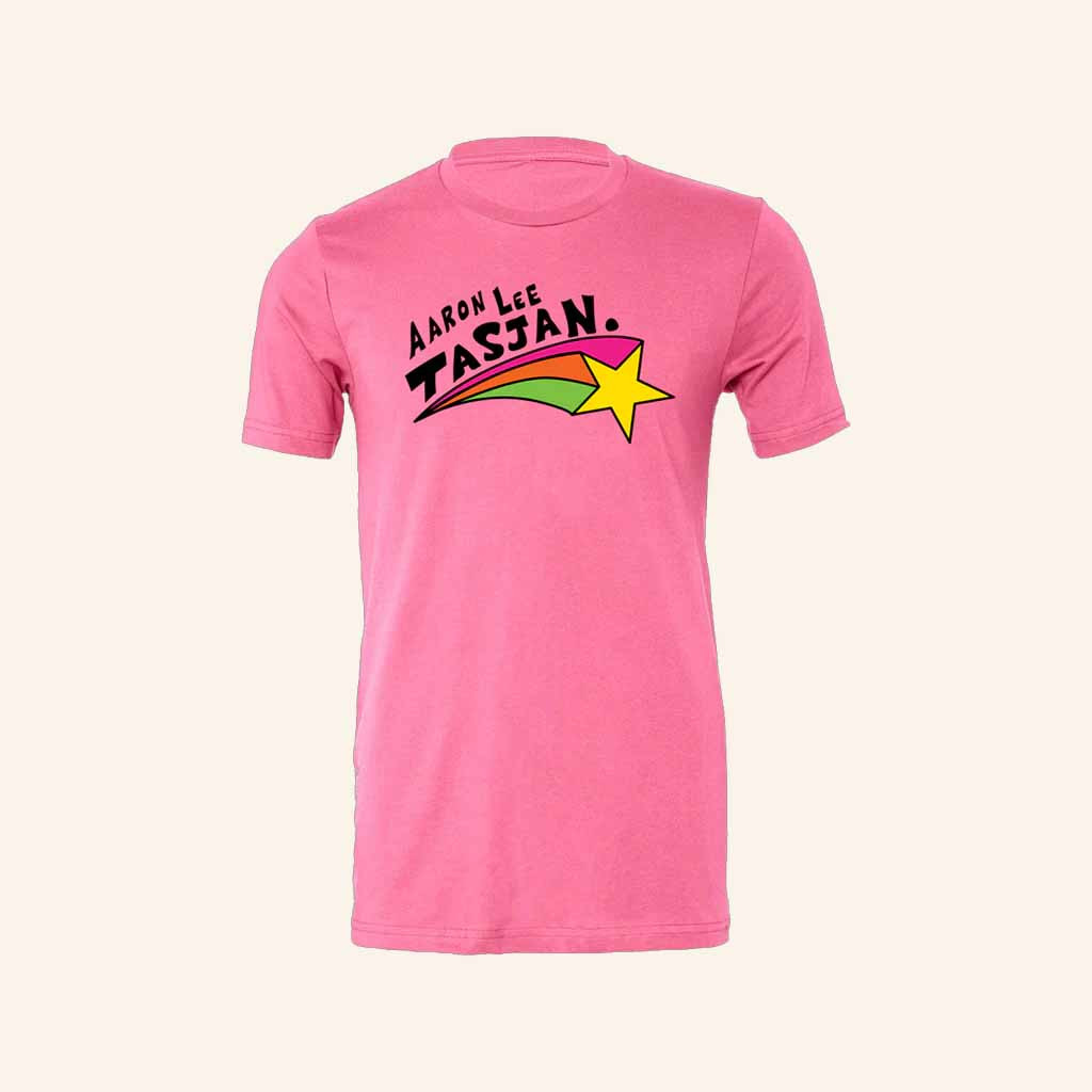 Aaron Lee Tasjan Merch Rainbow Star Pink T-Shirt Gifts For Girlfriend-1 Aaron Lee Tasjan Merch Rainbow Star Pink T-Shirt Gifts For Girlfriend-1