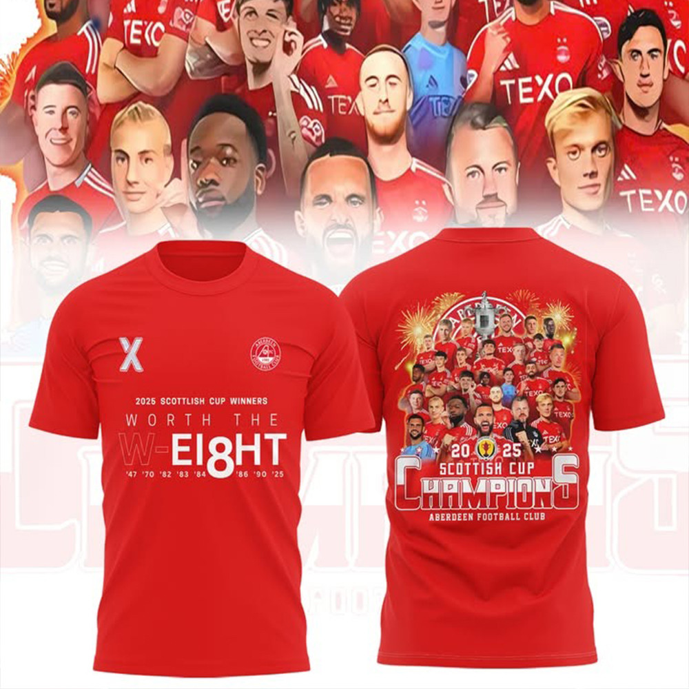 Aberdeen F.C. Football Club 2025 Scottish Cup Winners Champions Shirt Fan Merch Gifts-1