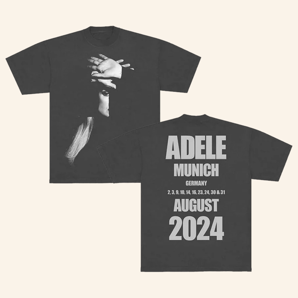 Adele Merch Adele in Munich Photo T-Shirt Gift Ideas For Music Lovers-1 Adele Merch Adele in Munich Photo T-Shirt Gift Ideas For Music Lovers-1
