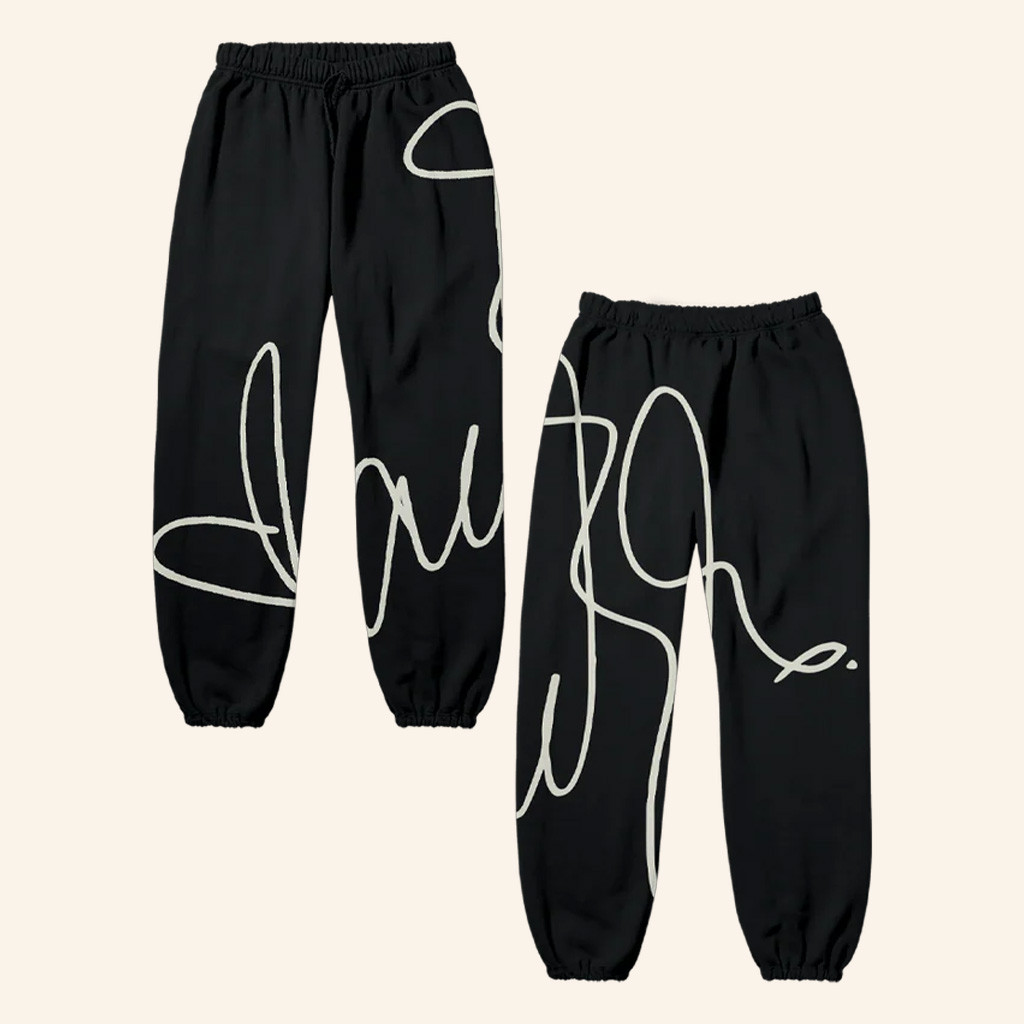 Adele Merch Black Signature Sweatpants Best Gifts For Music Lovers-1