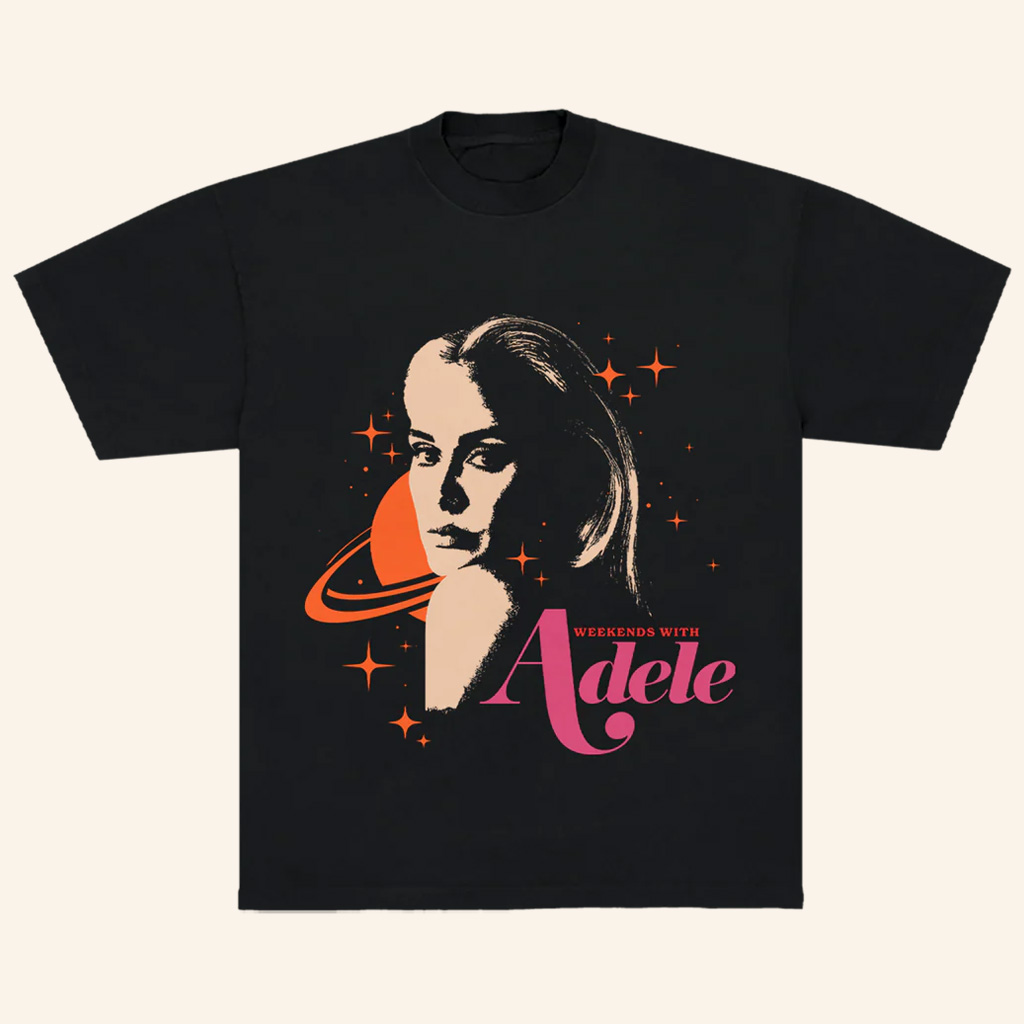 Adele Merch Weekends With Adele Saturn Photo T-Shirt Gifts For Music Fans-1 Adele Merch Weekends With Adele Saturn Photo T-Shirt Gifts For Music Fans-1