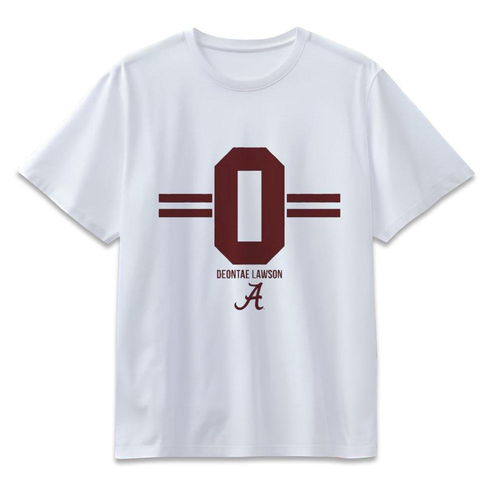 Alabama Crimson Tide Football Deontae Lawson 0 Stripe T-Shirt Deontae Lawson Merch Fans Gifts-1