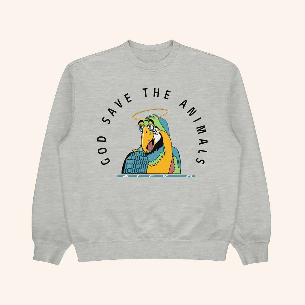 Alex G Merch Parrot Crewneck Sweatshirt Christmas Gift Ideas For Him-1 Alex G Merch Parrot Crewneck Sweatshirt Christmas Gift Ideas For Him-1