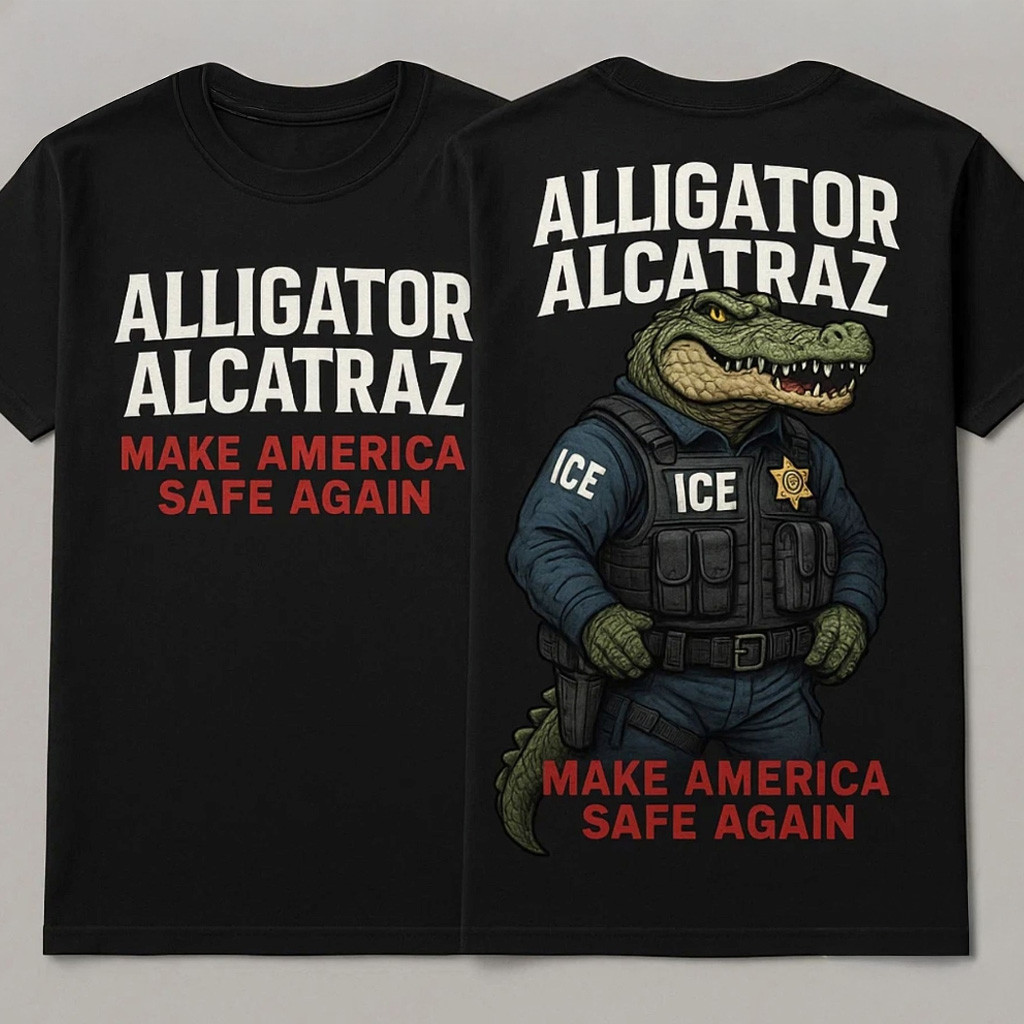 Alligator Alcatraz Ice Sheriff Gator T-Shirt Make America Safe Again Shirt Funny American Pride-1 Alligator Alcatraz Ice Sheriff Gator T-Shirt Make America Safe Again Shirt Funny American Pride-1