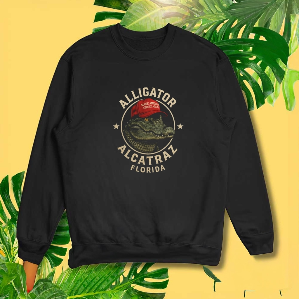 Alligator Alcatraz Sweatshirt For Trump Supporters MAGA Patriotic Sweatshirt Gifts For Dad-1
