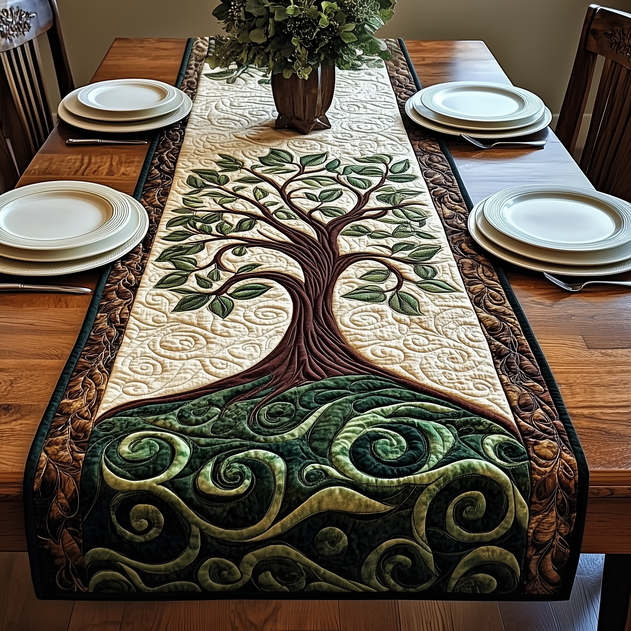 Ancient Celtic Tree Of Life Quilted Table Runner Valentines Day Gift For Husband-1 Ancient Celtic Tree Of Life Quilted Table Runner Valentines Day Gift For Husband-1