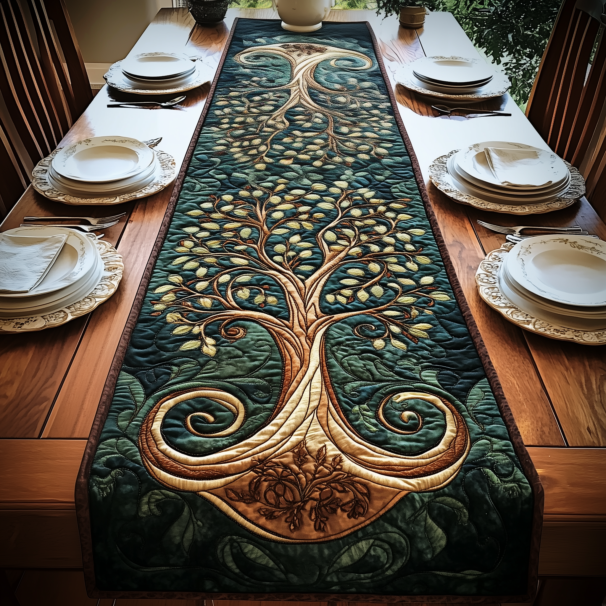 Ancient Celtic Tree Of Life Quilted Table Runner Valentines Day Presents-1 Ancient Celtic Tree Of Life Quilted Table Runner Valentines Day Presents-1