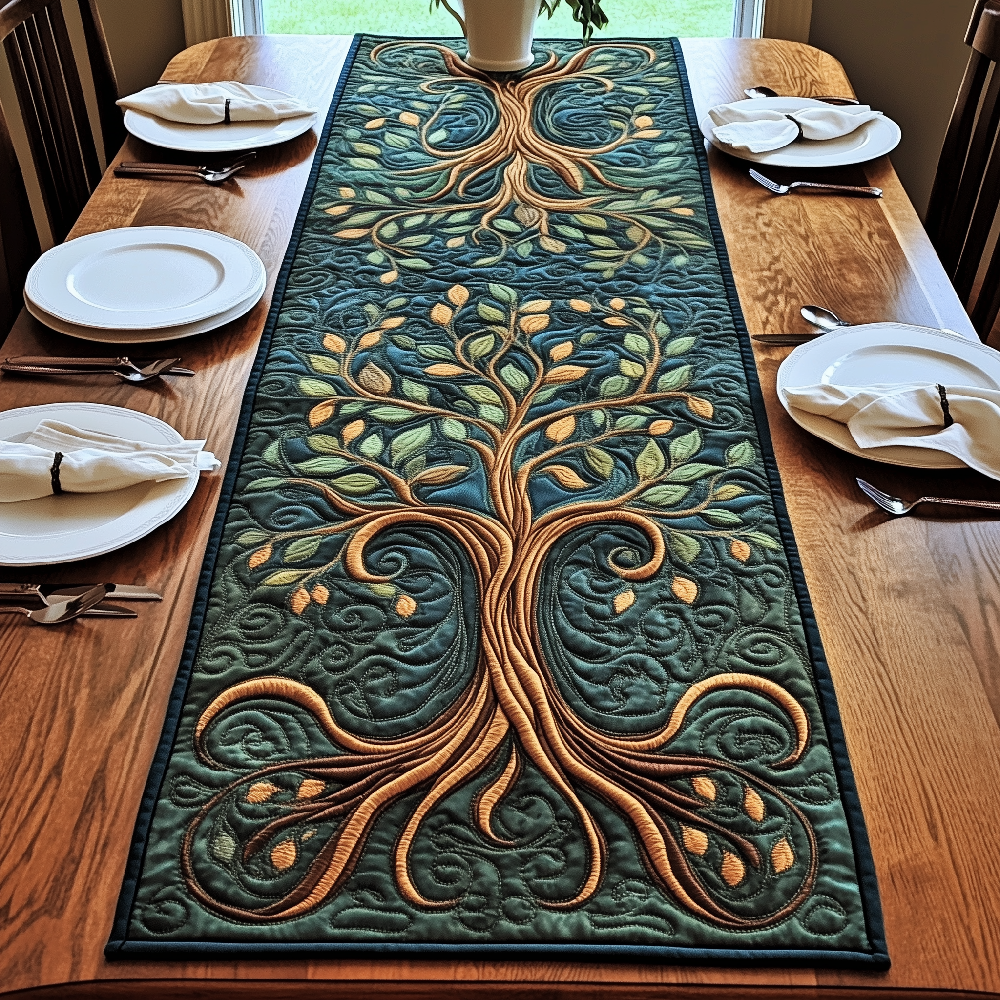 Ancient Celtic Tree Of Life Quilted Table Runner Valentines Ideas For Him-1 Ancient Celtic Tree Of Life Quilted Table Runner Valentines Ideas For Him-1