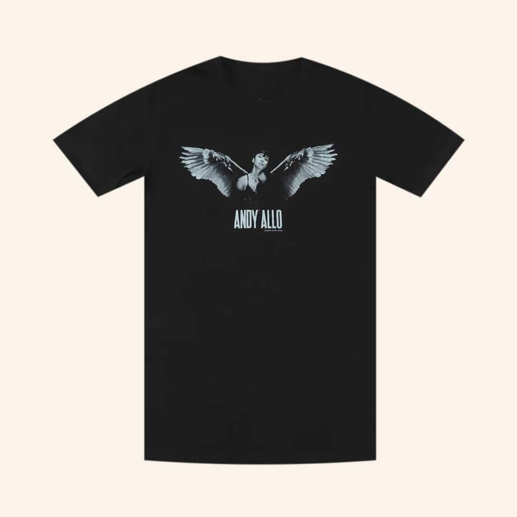 Andy Allo Merch Angel Black Shirt Christmas Gift Ideas For Music Fans-1 Andy Allo Merch Angel Black Shirt Christmas Gift Ideas For Music Fans-1