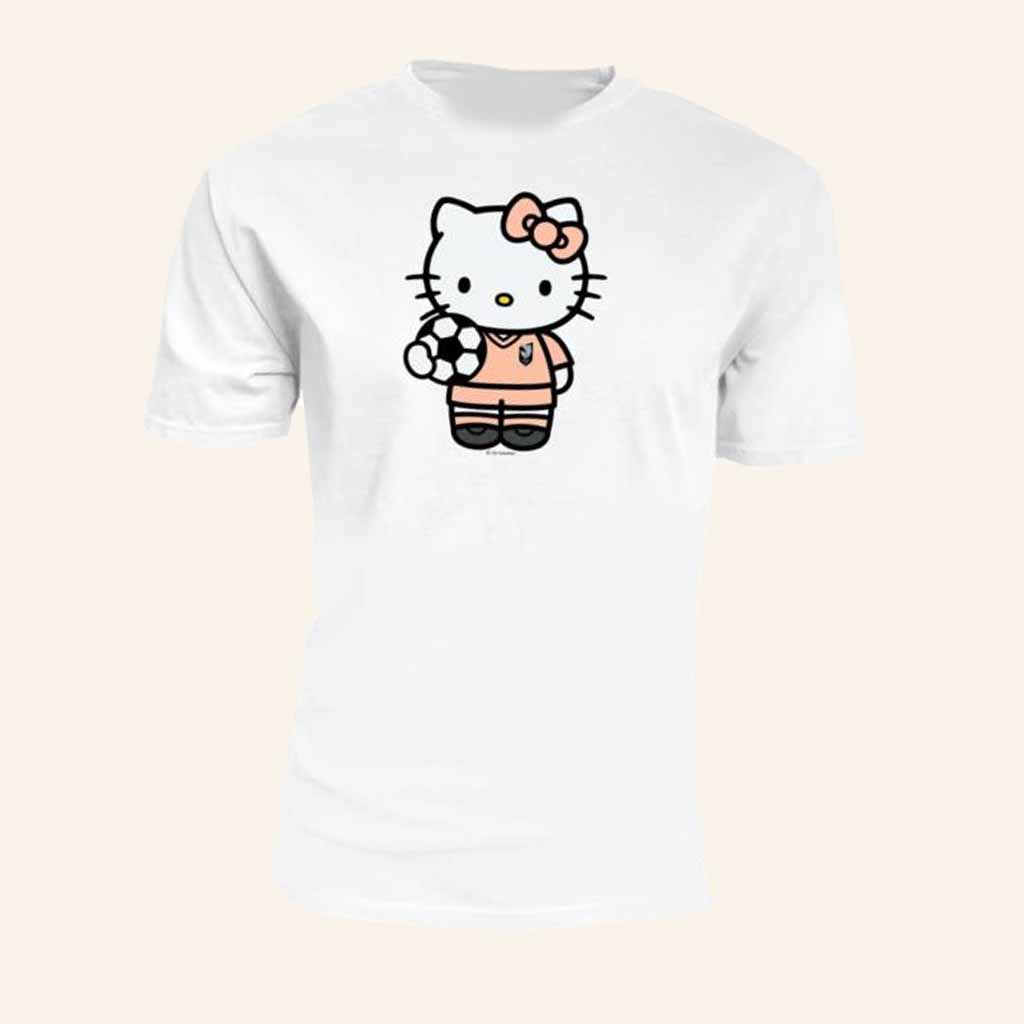 Angel City Merch Angel City FC X Hello Kitty White Shirt Presents For Football Fans-1