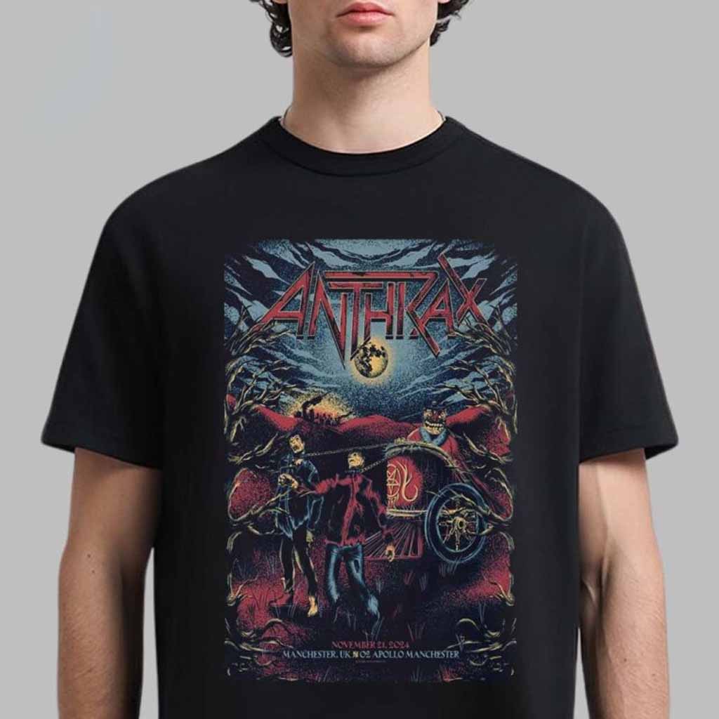 Anthrax And Kreator Poster For Show In Manchester UK At O2 Apollo Manchester November 21 2024 T-Shirt Gifts For Dudes-1