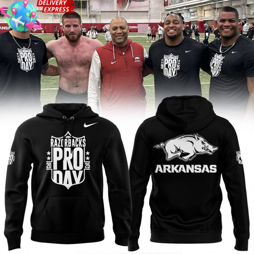 Arkansas Razorbacks Pro Day 2025 Hoodie Razorbacks Merch Father's Day Gifts For Son In Law-1
