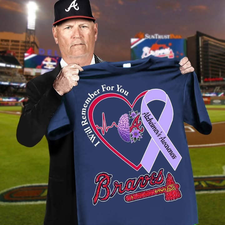 Atlanta Braves I Will Remember For You Alzheimer's Awareness Shirt Purple Ribbon Fan Merch-1