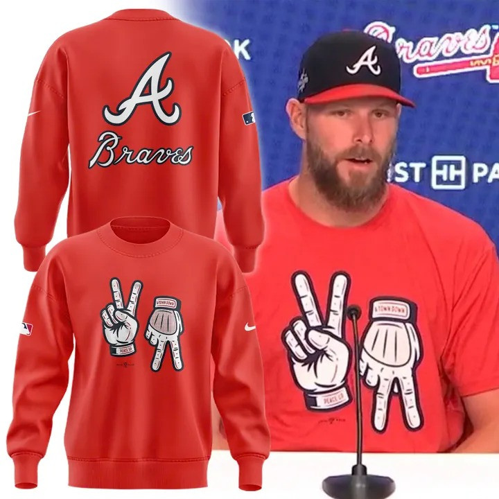 Atlanta Braves Peace Up A Town Down Sweatshirt Red ASL Hand Signs Merch Gifts For Fans-1 Atlanta Braves Peace Up A Town Down Sweatshirt Red ASL Hand Signs Merch Gifts For Fans-1
