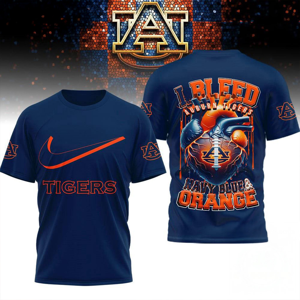 Auburn Tigers 2025 NCAA I Bleed Shirt Auburn Tigers Merch Football Fan Gift Ideas-1