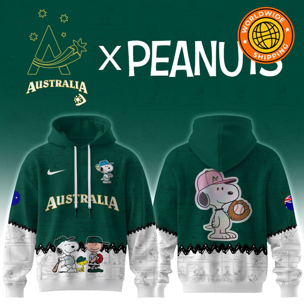 Australia Baseball X Snoopy World Baseball Hoodie 2025 Australia Merch Best Father's Day Gifts-1