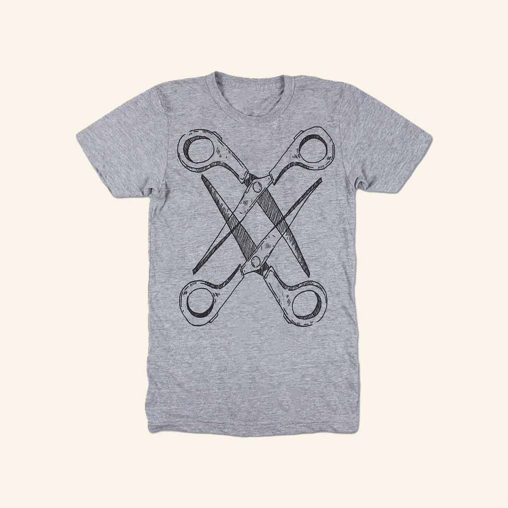 Autostraddle Merch Basic Scissoring Grey T-Shirt Birthday Presents For Him-1