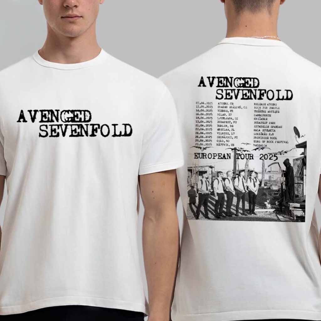 Avenged Sevenfold European Tour 2025 Tour Schedule Dates List T-Shirt Avenged Sevenfold Merch Fans Gifts-1
