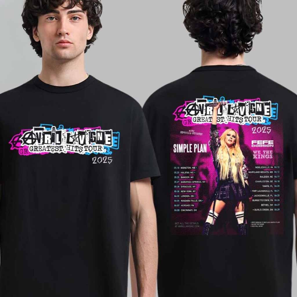 Avril Lavigne Greatest Hits Tour 2025 North America Tour Schedule Date List  T-Shirt Presents For Music Lovers-1