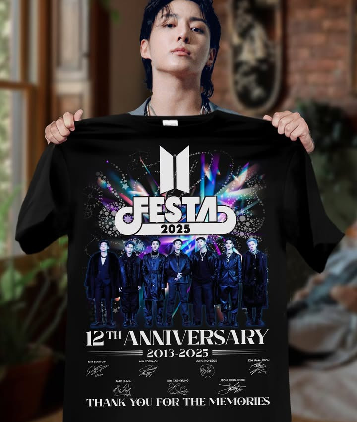 BTS Festa 2025 12Th Anniversary Thank You For The Memories Shirt 2013 2025 Gifts For Fans-1