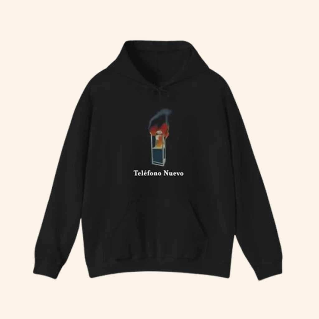 Bad Bunny Merch Burning Telephone Tour Dates Hoodie Black Christmas Gifts For Music Fan-1