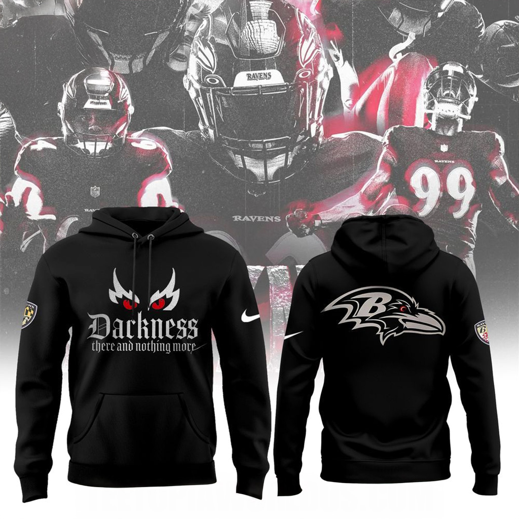 Baltimore Ravens 2025 Merch Darkness Hoodie Baltimore Ravens Merch Football Gifts For Men-1