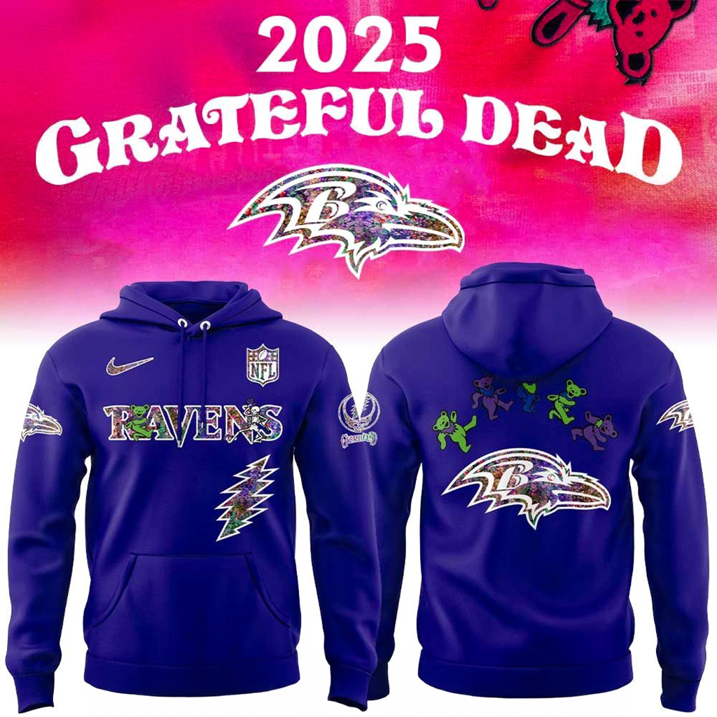 Baltimore Ravens Grateful Dead Night 2025 Hoodie Baltimore Ravens Merch Gifts For Brother-1