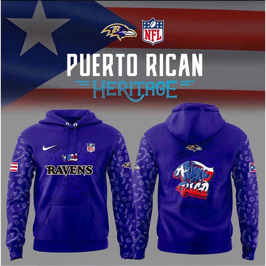 Baltimore Ravens Puerto Rican Heritage Hoodie Baltimore Ravens Merch Gift For Brother-1
