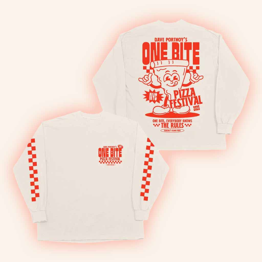 Barstool Sports Merch Dave Portnoy's One Bite Pizza Fest 2025 Long Sleeve Shirt Her Gifts-1 Barstool Sports Merch Dave Portnoy's One Bite Pizza Fest 2025 Long Sleeve Shirt Her Gifts-1