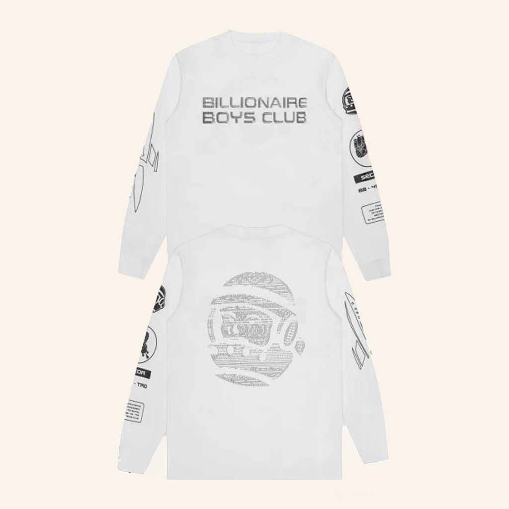 Bbcicecream Merch Billionaire Boys Club Logo White Long Sleeve Shirt Gifts For Boyfriend-1