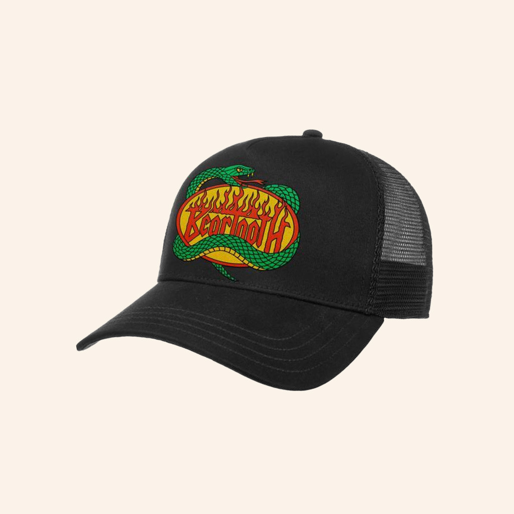 Beartooth Band Merch Flaming Snake Trucker Hat Christmas Present Ideas For Boyfriend-1 Beartooth Band Merch Flaming Snake Trucker Hat Christmas Present Ideas For Boyfriend-1