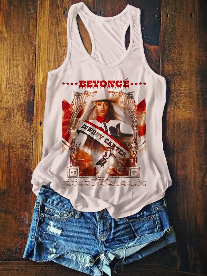 Beyonce Cowboy Carter Tour Merch 2025 Women's Tank Top Concert Fan Clothing Gifts-1