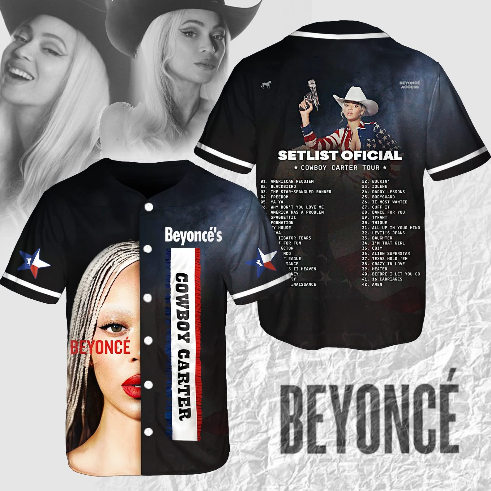 Beyonce Cowboy Carter Tour Merch Jersey Concert Fan Clothing Best Gifts For Fans-1 Beyonce Cowboy Carter Tour Merch Jersey Concert Fan Clothing Best Gifts For Fans-1