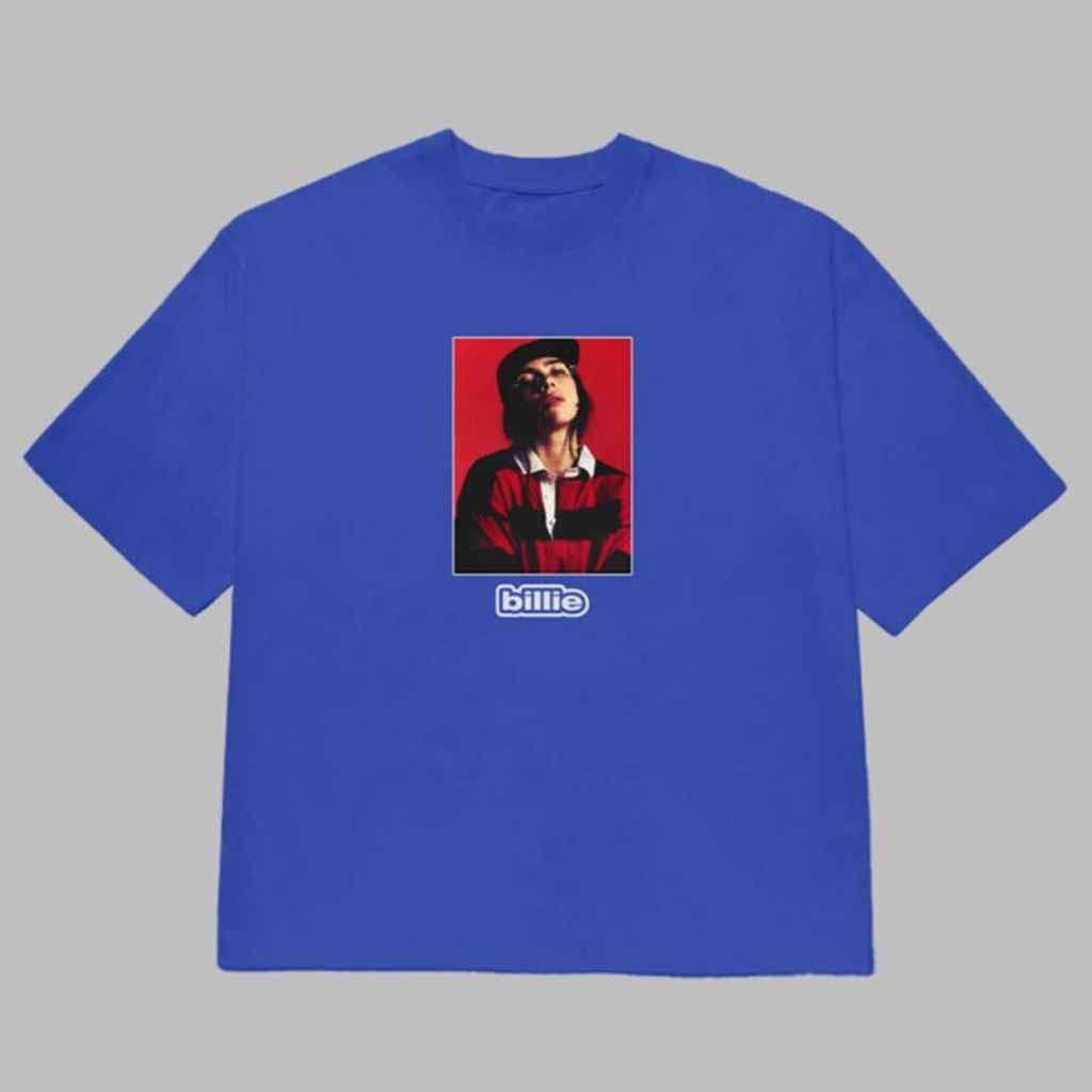 Billie Eilish Blue Photo Holidays 2024 T-Shirt Billie Eilish Merch Gifts For Music Lovers-1