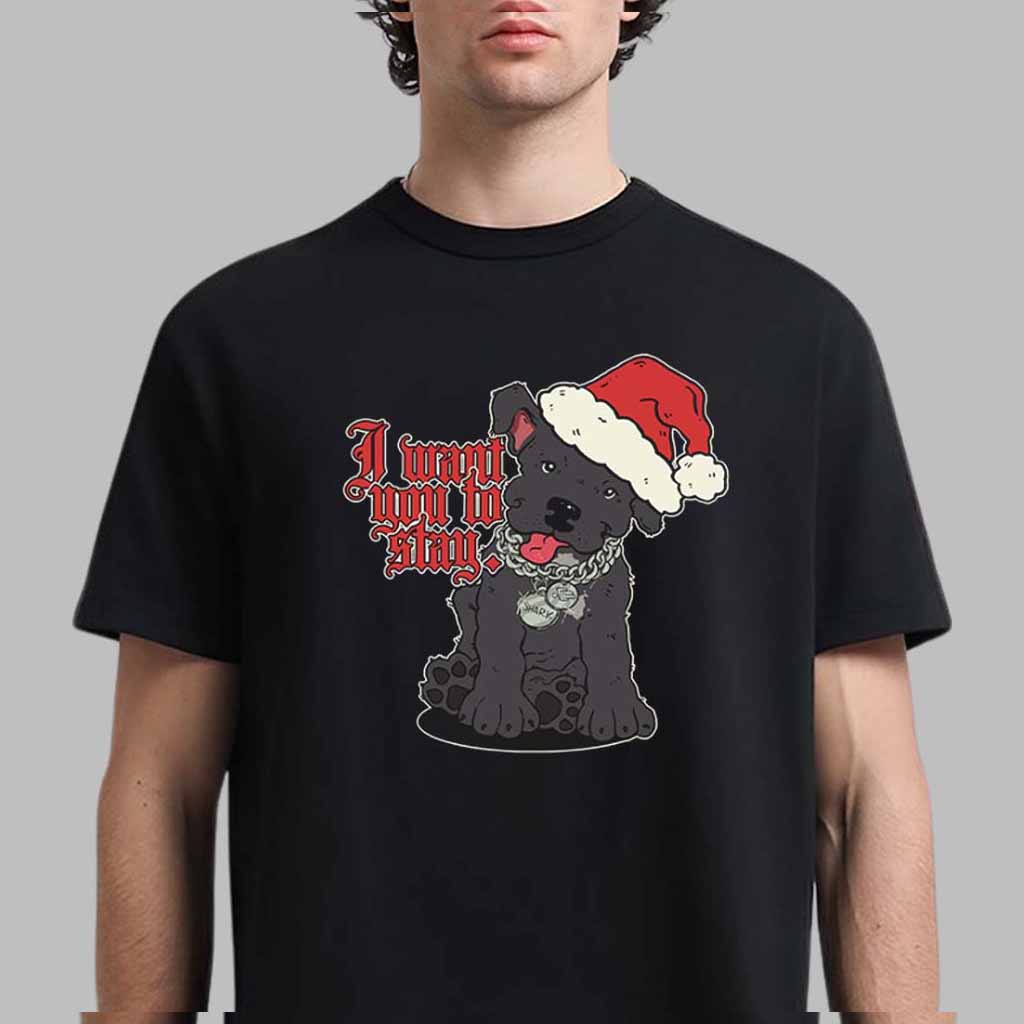 Billie Eilish Shark Holiday I Want You To Stay T-Shirt Billie Eilish Merch Best Gifts For Music Lovers-1